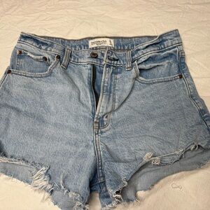 Abercrombie & Fitch Distressed Light Blue Jean Shorts